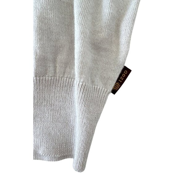 Izod Mens Light Gray V-Neck Sweater S Cozy Cotton-Blend Knit - Picture 3 of 7